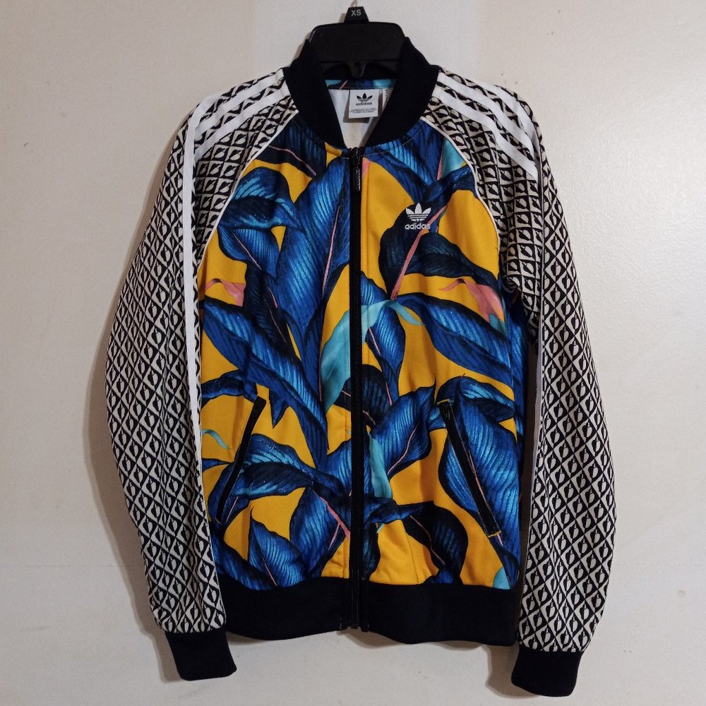 Adidas floral track jacket size XS